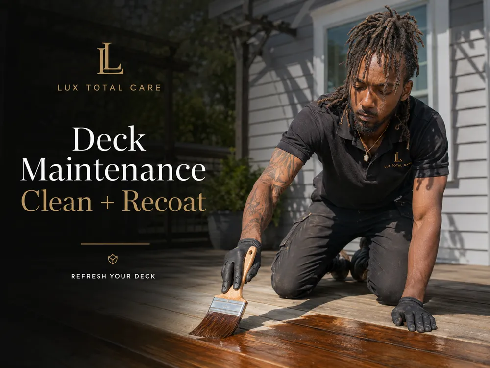Deck maintenance checklist illustrated by a well-kept Hudson Valley deck